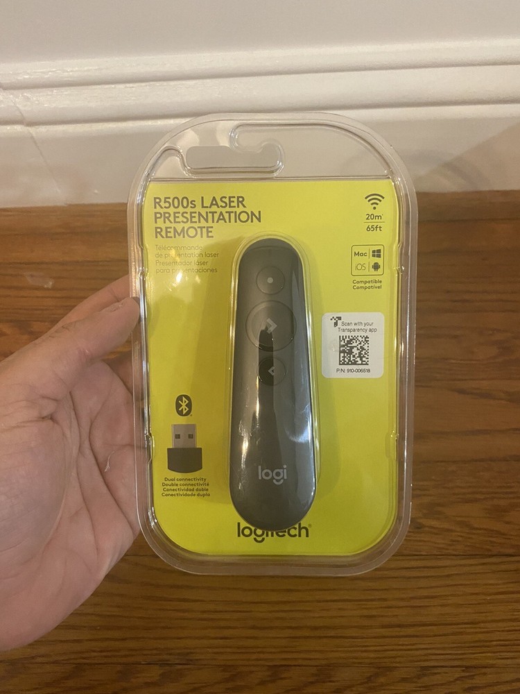 Logitech R500s Laser Pointer Presenter Bluetooth & USB Presentation 910-006518