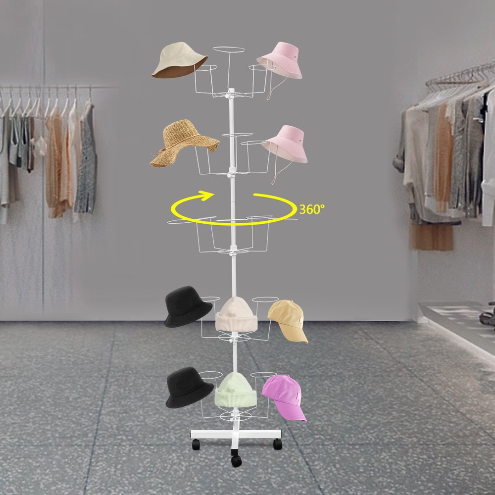Freestanding Hat Rack Stand, 5-Tier Hats Display Rack, Hat Display Stand