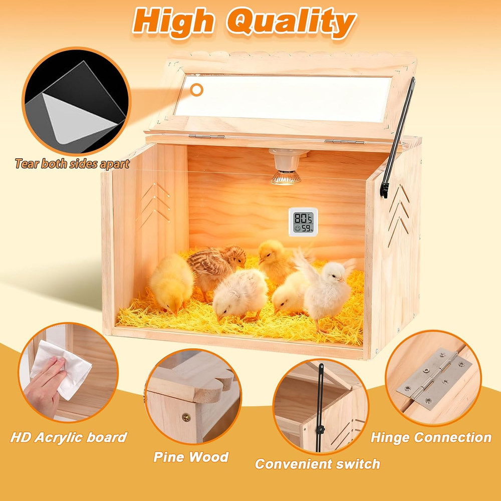 Chicken Brooder Box, Brooder Box for Chicks & Quail, Small Chicken Coop Quail Ca