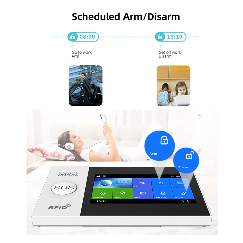 WiFi Alarm System for Home Security Wireless Solar Siren Support Remote Control