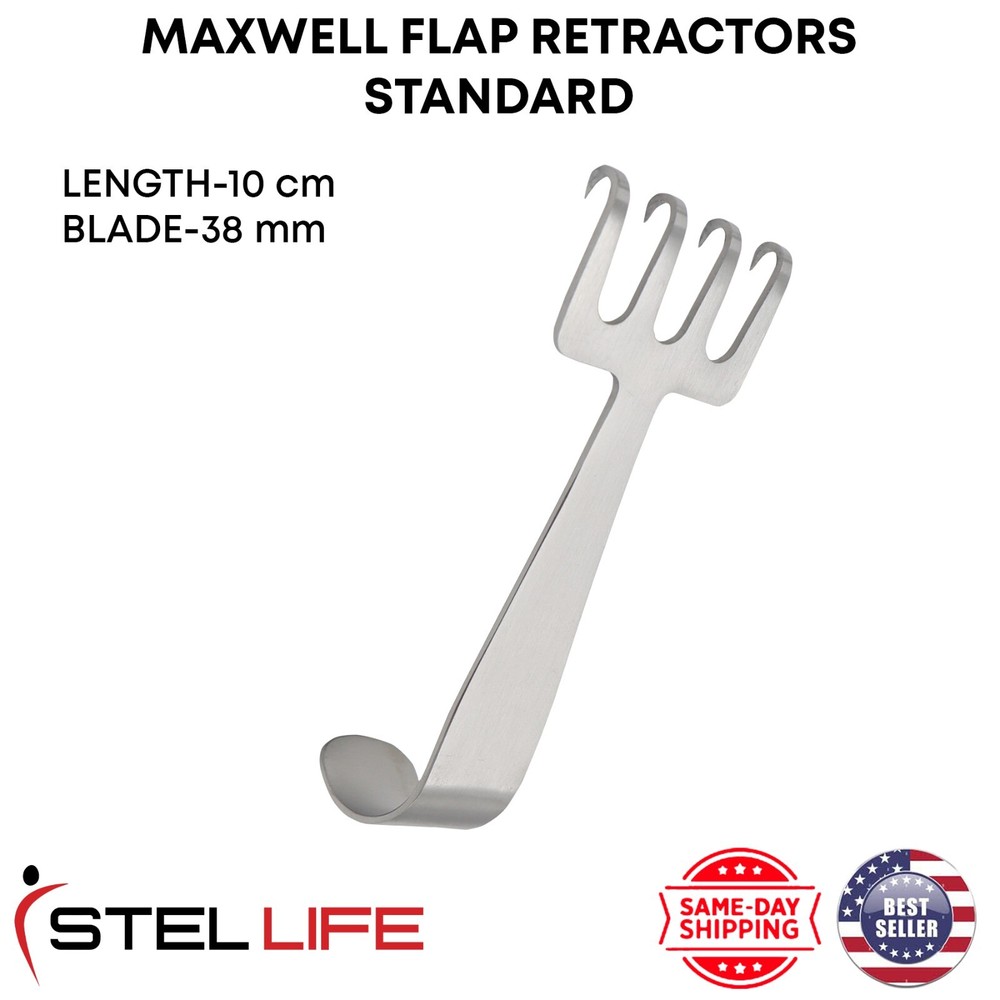MAXWELL Flap Retractors 4 Sharp Prongs Premium Plastic Surgery Instruments