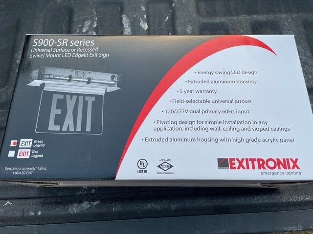 Exitronix Exit Light Green Letters - S902-WB-SR-GC-BL