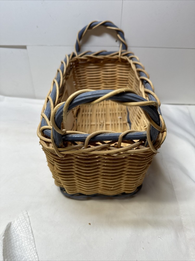Kitchen Wicker Basket Teacup Ceramic Tiles w Handles Storage