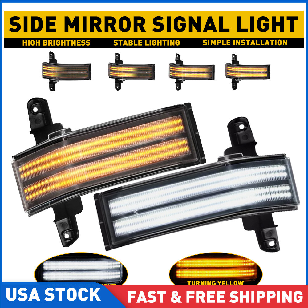 2x For 15-19 Chevy Silverado GMC Sierra LED Sequential Side Mirror Signal Light