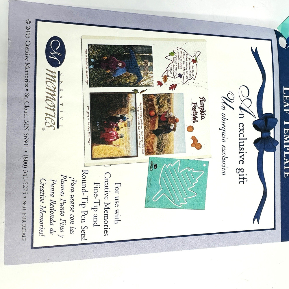 2003 Creative Memories Leaf Template Scrapbooking Crafts Journal Boxes More