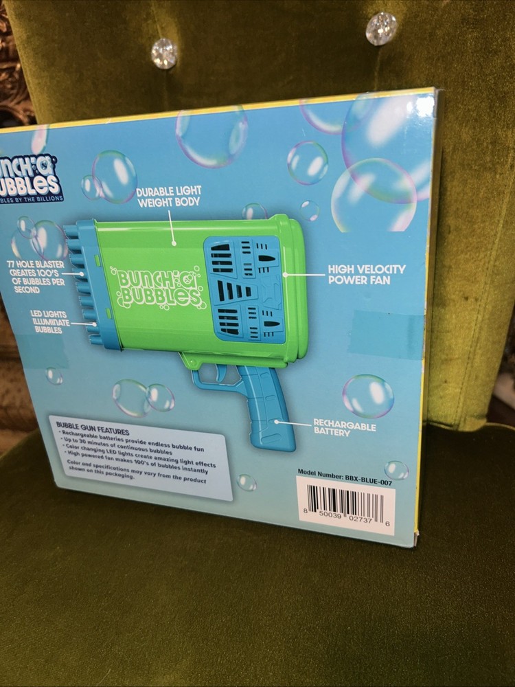 Bunch’a Bubbles Bubble Gun Nrfb Sprays 100s Of Bubbles Per Second (Age 3+) New