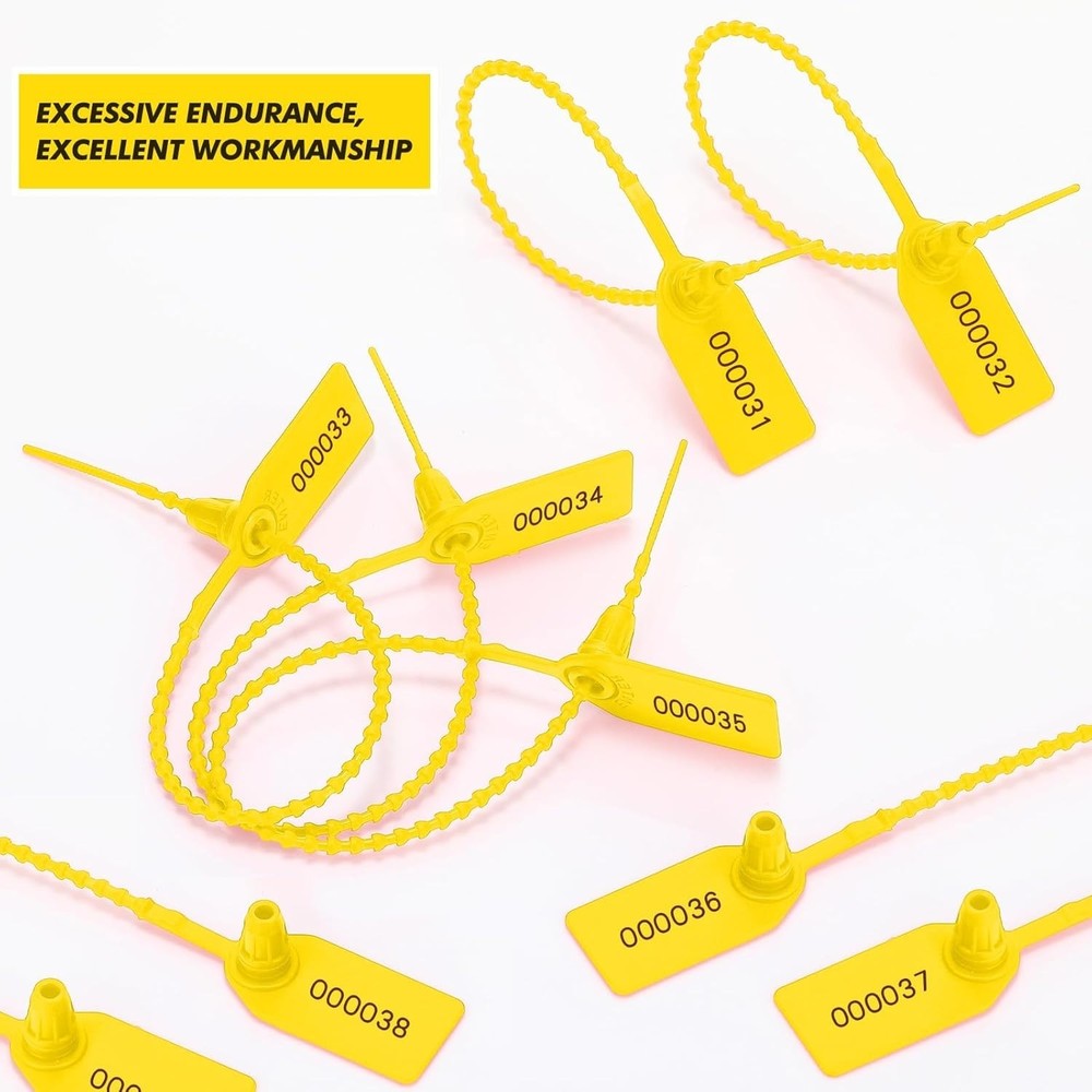 100PCS Plastic Tamper Seals Numbered Zip Ties Fire Extinguisher Tag Self Locking