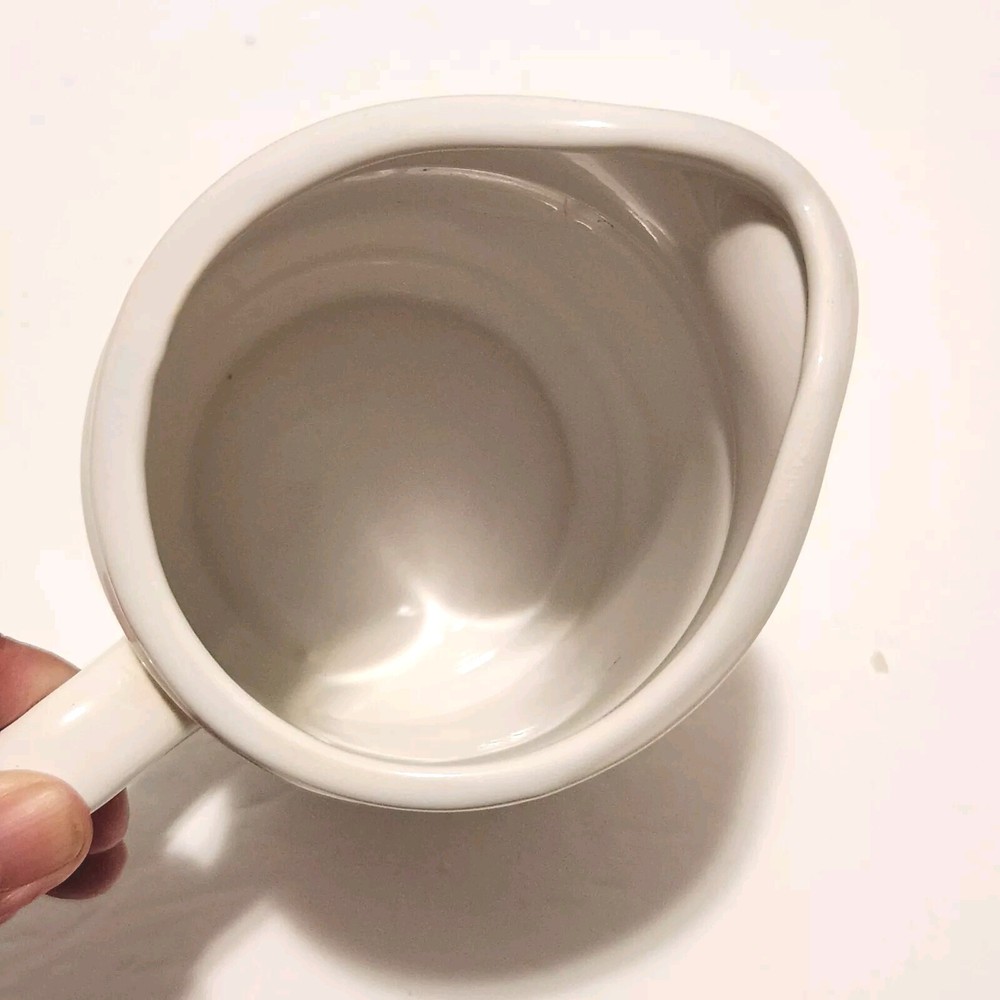 Vintage Ceramic Pitcher Vase Retro Fan Rose Pattern 6"