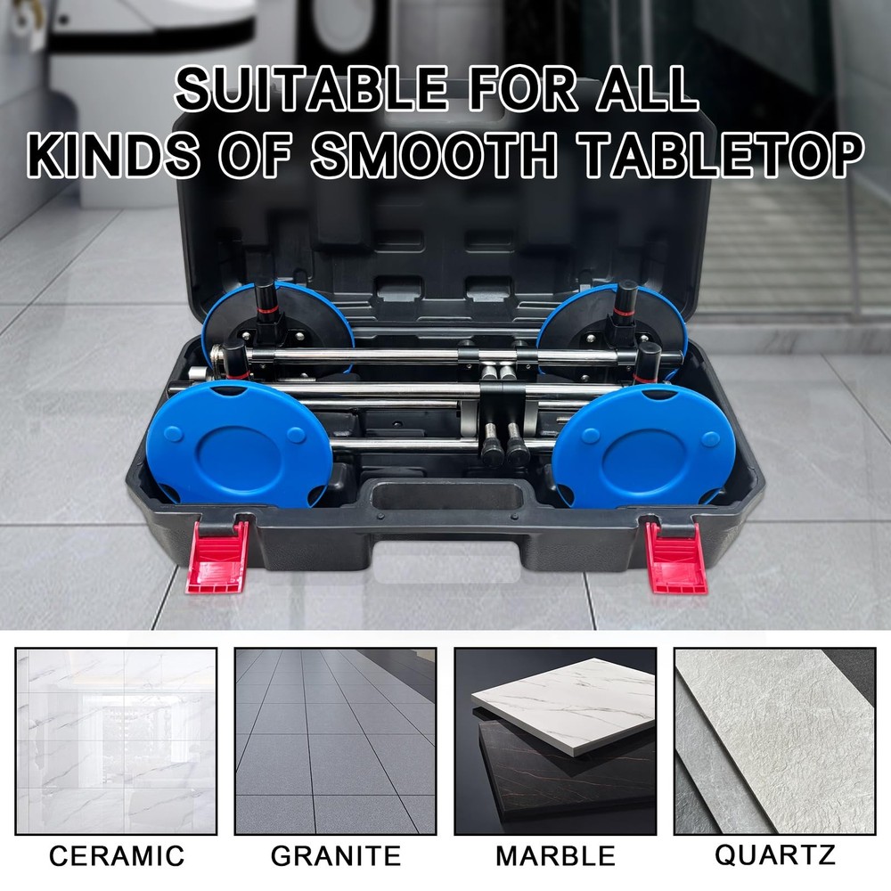 Manual Vacuum Countertop Leveling System - 3s Quick-Suction Technology & 4 Ad...