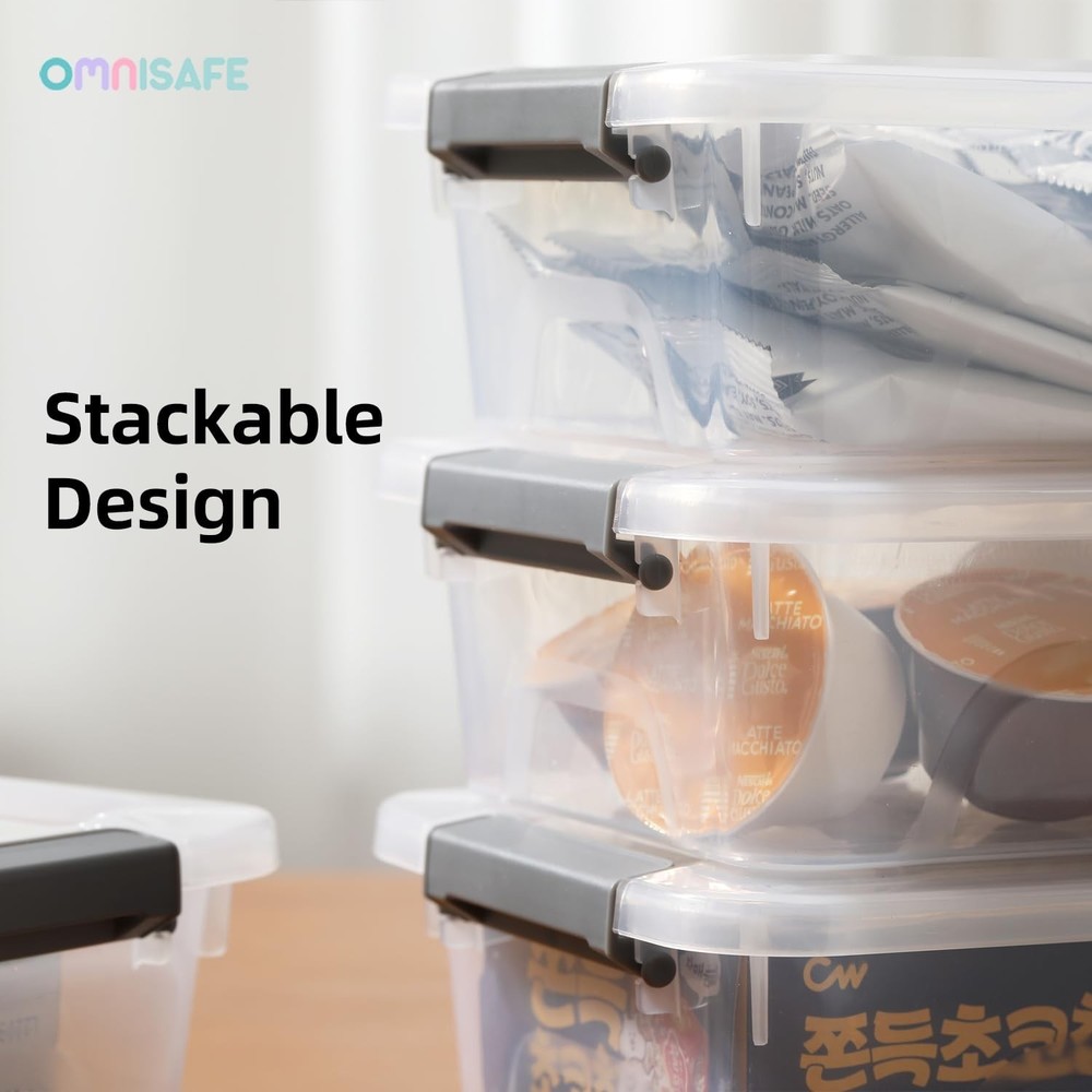 Plastic Storage Bin with Lid, Stackable Design, Clip Box for Crafts, Supplies...