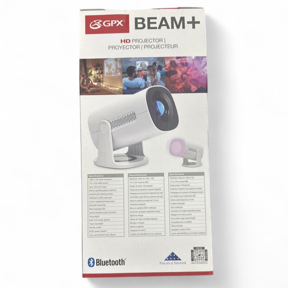 Brand New & Sealed GPX BEAM+ HD Projector with Bluetooth