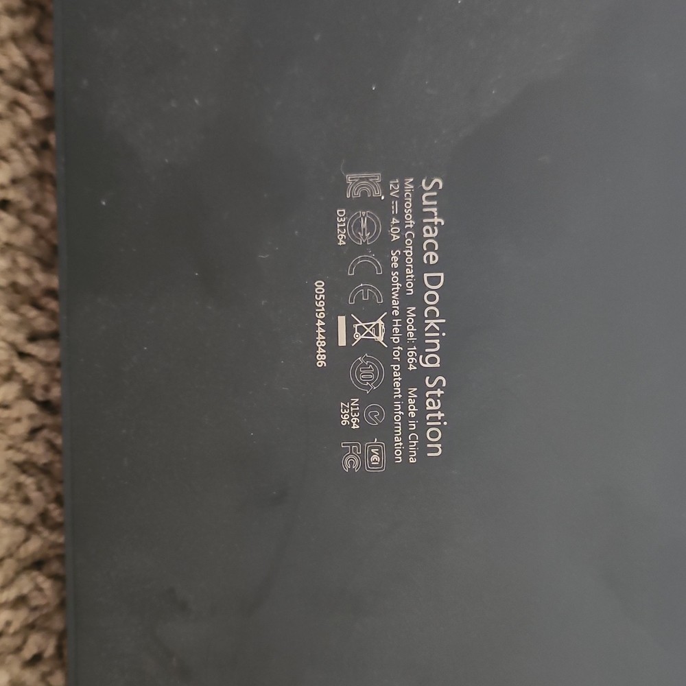 Microsoft Surface Docking Station 1664 for Pro 3 Pro 4 Black