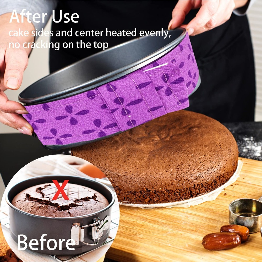 4-Piece Bake Even Strips, Super Absorbent Thick Cake Pan Dampen Strips, Keeps