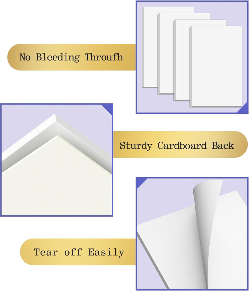 Small Note Pads 3X5 Pocket Notepad, 10 Pack Server Note Pads 3X5, White Memo Pad