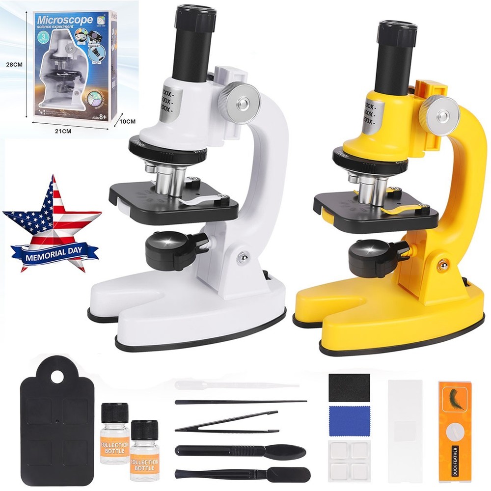 Kids Microscope Kit 100X-1200X Magnification Science Kits Science Microscope Toy