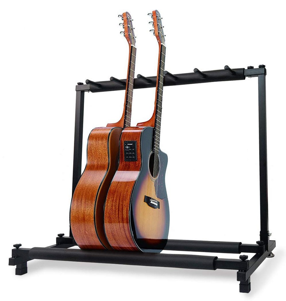 Guitar Bass Stand for Multiple Guitars Display Foldable Rack (5-Space)