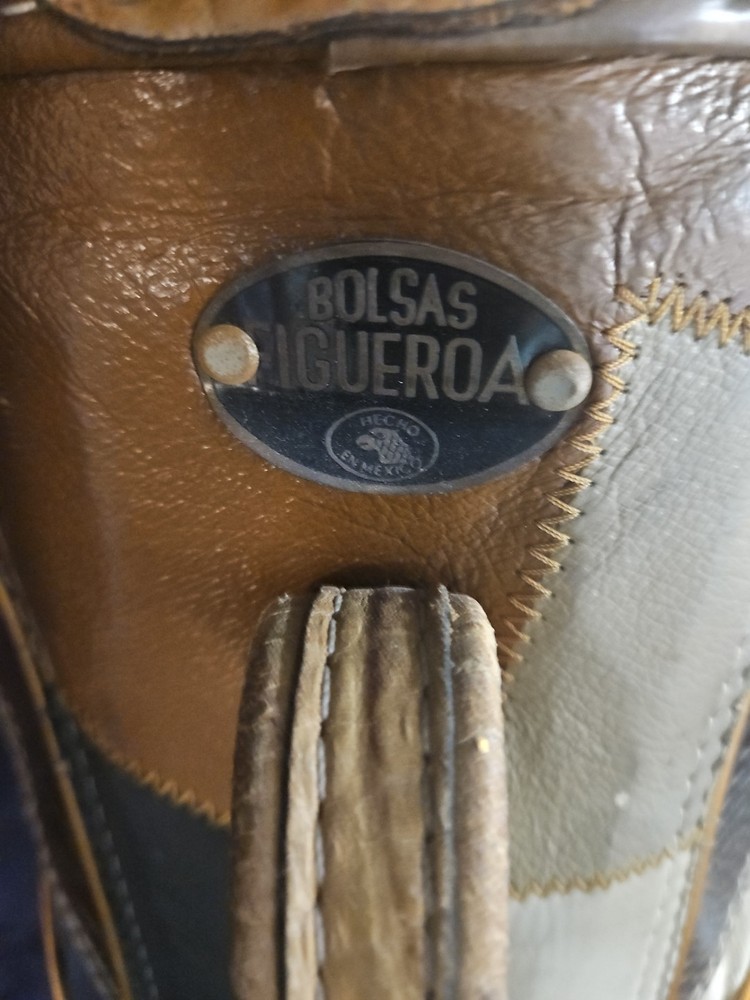 Vintage Bolsas Figueroa Mixed Leather Patchwork Golf Bag With Headcovers