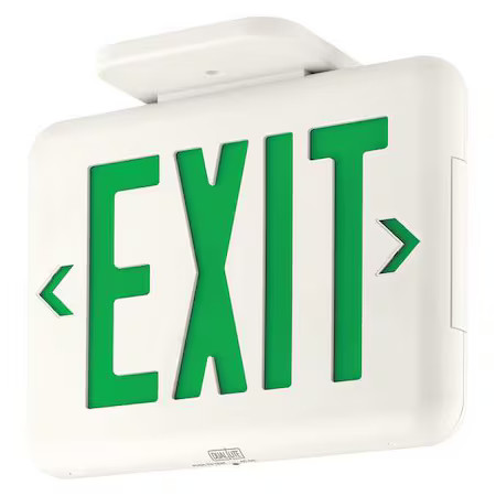 Dual-Lite Eveugwei Exit Sign, White, 1 Or 2 Face(S), Led, Universal Mount,