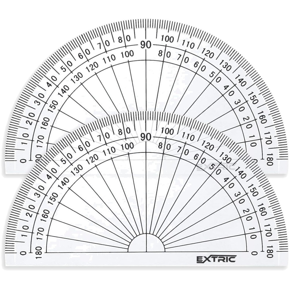 Lightweight Plastic Protractor Set, Perfect for Math and Drafting Projects