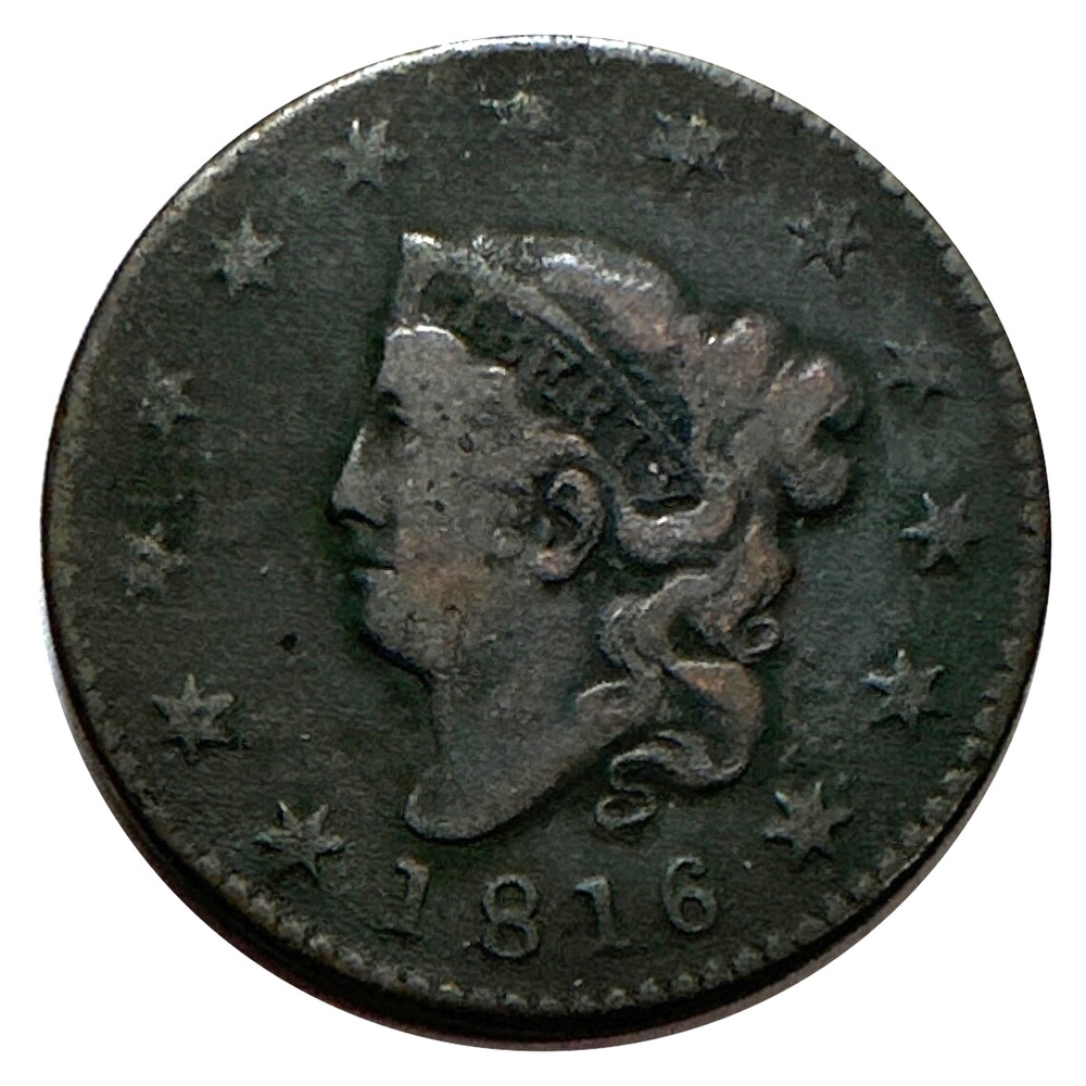 1816 U.S. Coronet Head Large Cent - Fine