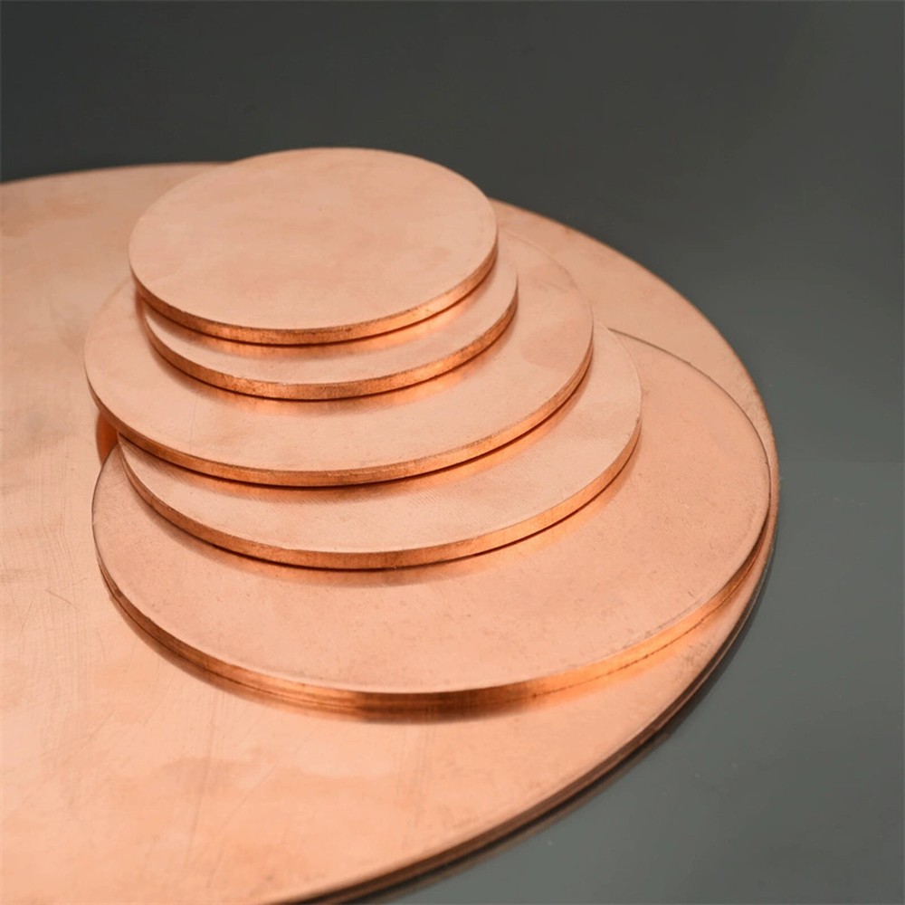 Round Copper Sheet Various Sizes,Various Thickness, T2 99.9% Pure Cu Solid Disc