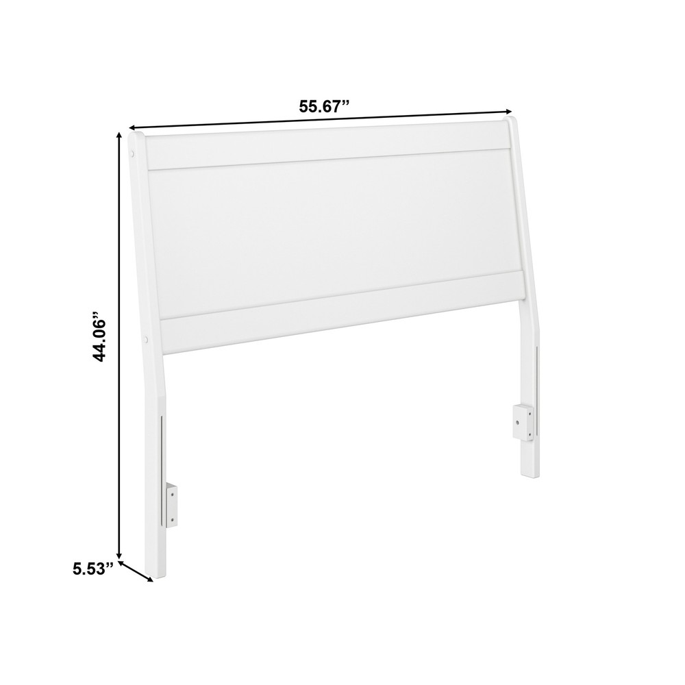 Casanova Full Solid Wood Panel Headboard in White