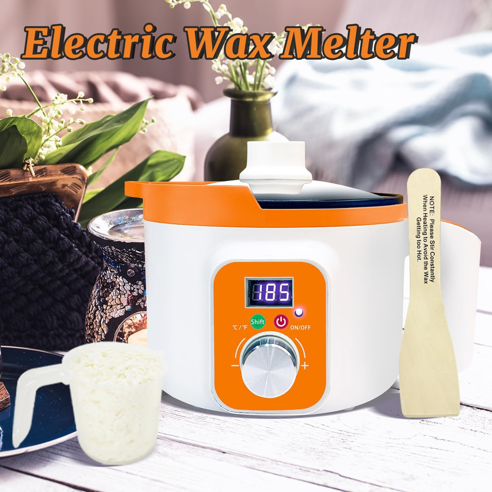 Candle Wax Melter Pot with LED Display & Precise Temperature Control, Electric W