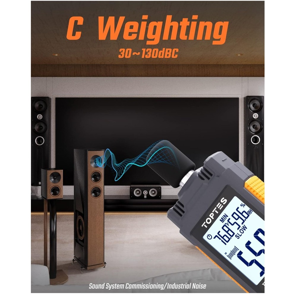 TS-501B Sound Level Meter with Backlit Display - Orange