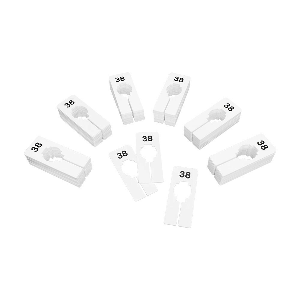 10 PC 2" x 5" Clothing Rack Size 38 Dividers Hangers White Plastic Rectangular