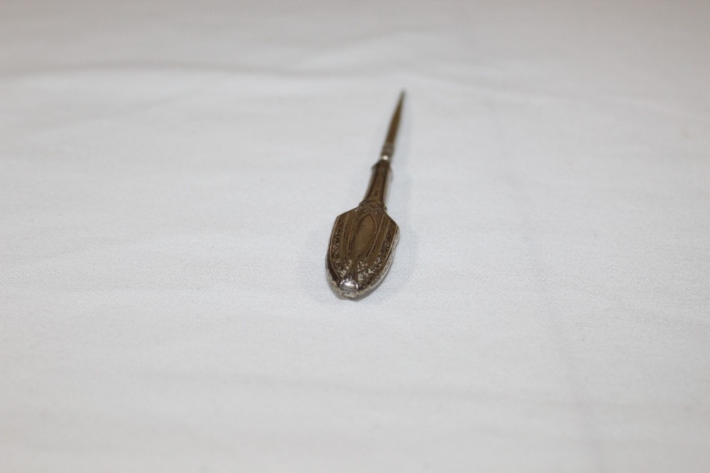 Antique Victorian H&H Button Hook Tool Sterling Silver Handle Steel Point 5.5"