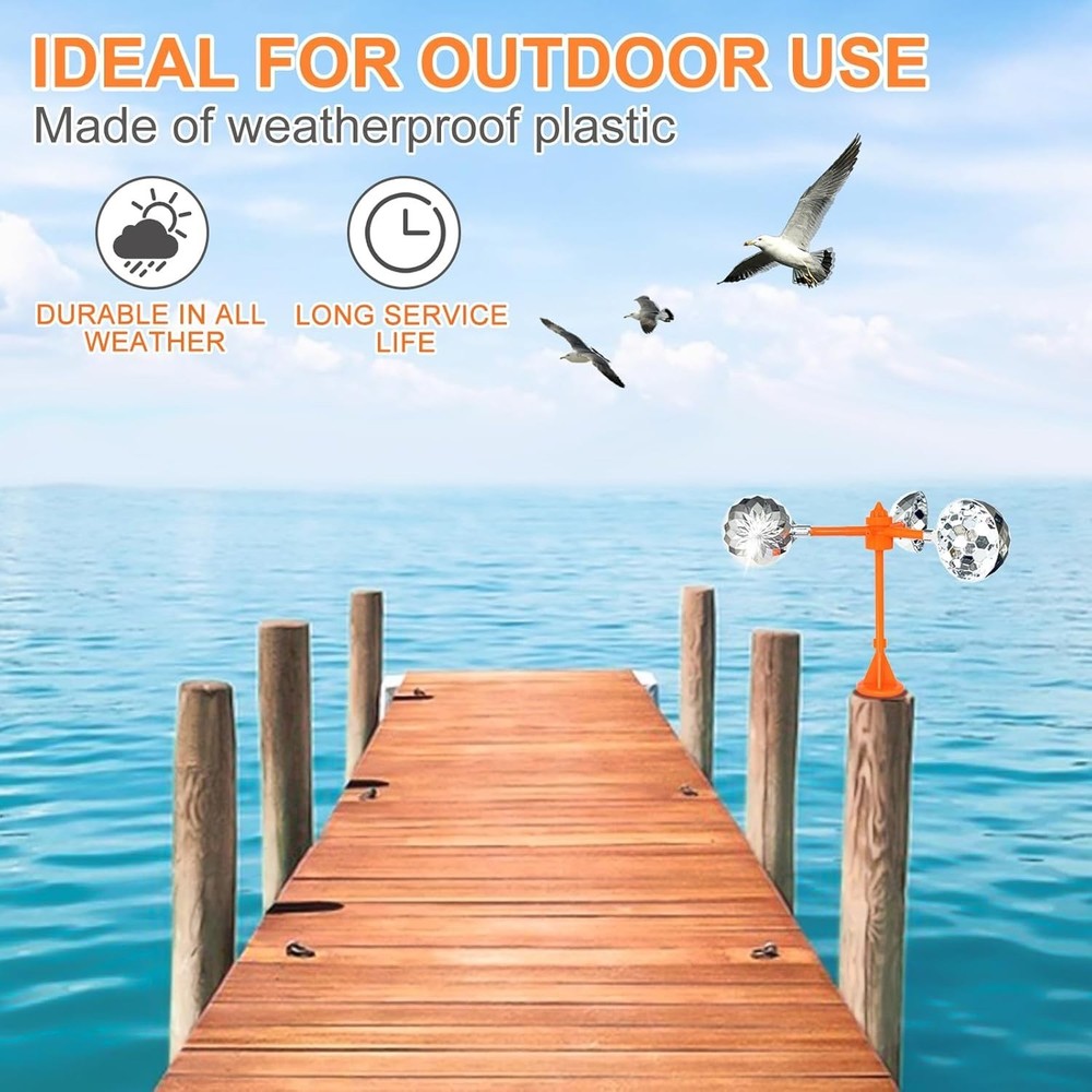 Bird Reflective Spinning Deterrent Devices for Outside Keep Orange - Standard