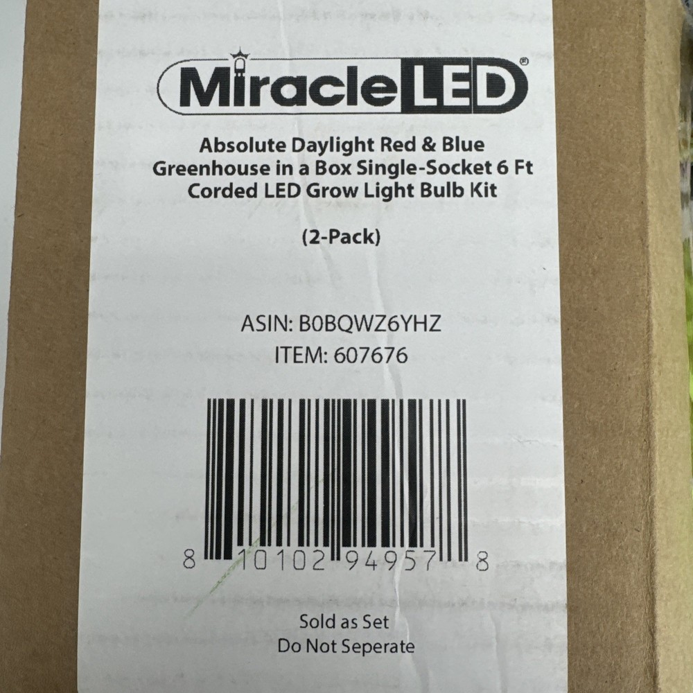 Miracle LED Indoor Greenhouse Two Socket Lighting Kit Red & Blue Spec M52B