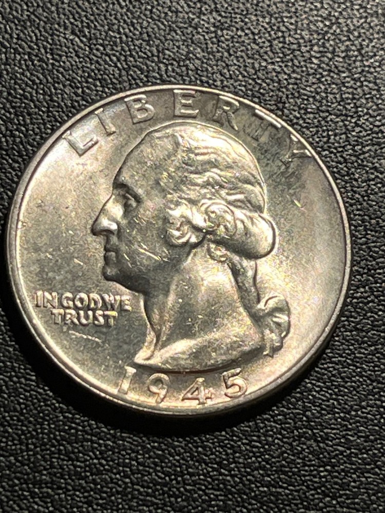 1945 Washington Quarter  Gem BU - Sharp Strike Great Luster #2
