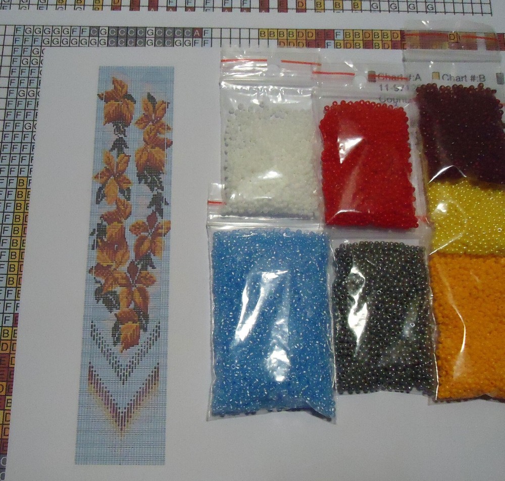 Kit for making a necklace gerdan. Beading Loom Pattern. #C24