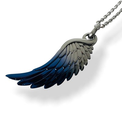 AQUA SILVER Feather Pendant