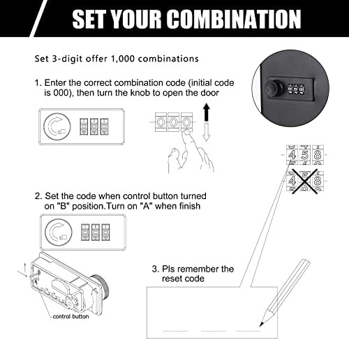 Key Lock Box Wall Mount with Combination 28 Hooks Tags