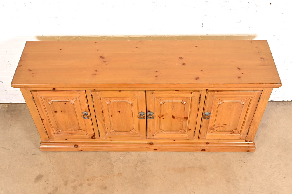Drexel Heritage Spanish Colonial Solid Pine Sideboard or Bar Cabinet