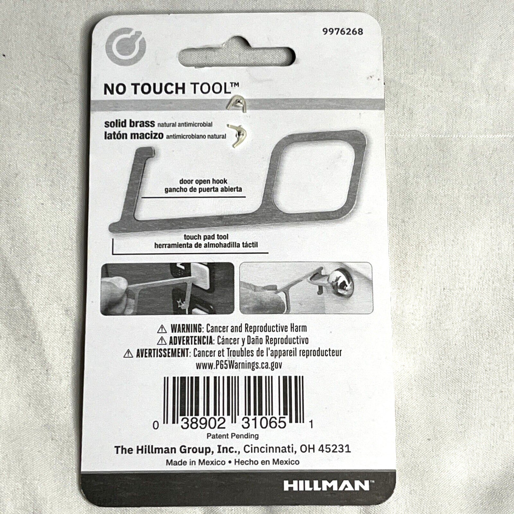 No Touch Tool Minute Key Solid Brass Open Doors Touch Pads Compact