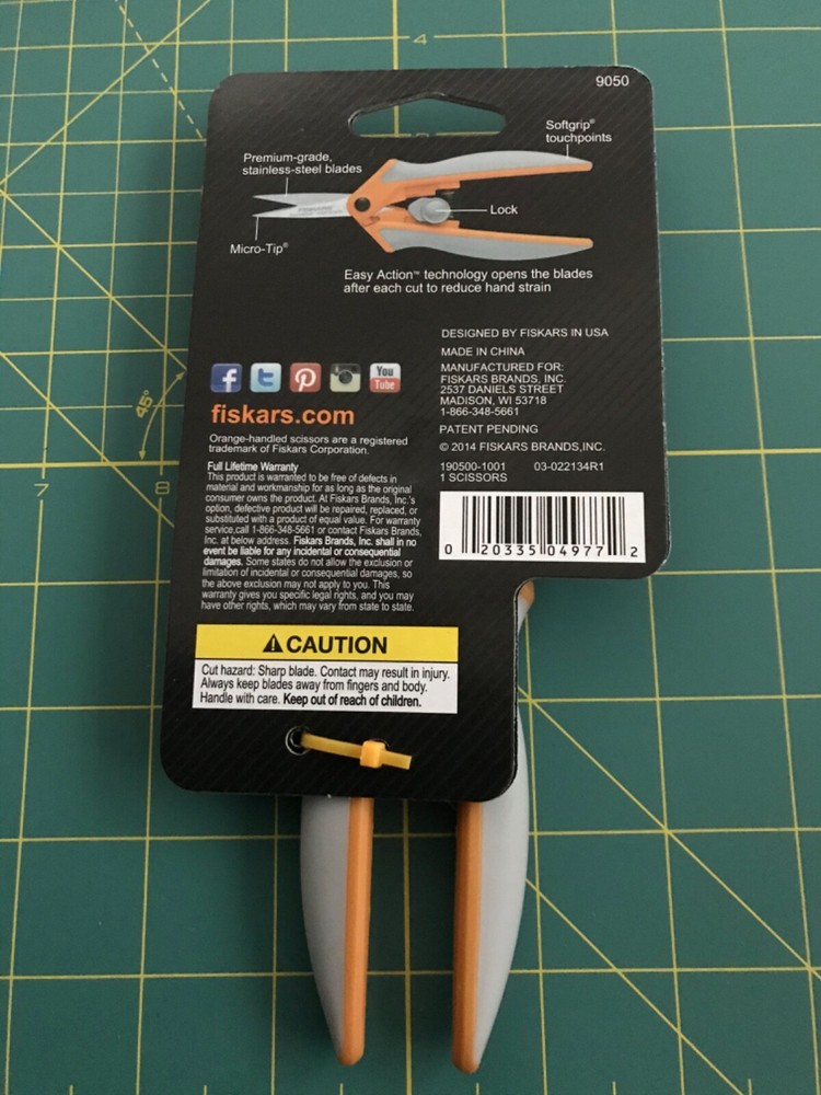 Fiskars Fabrics scissors Micro-tip blade for intricate cuts softgrip mask making