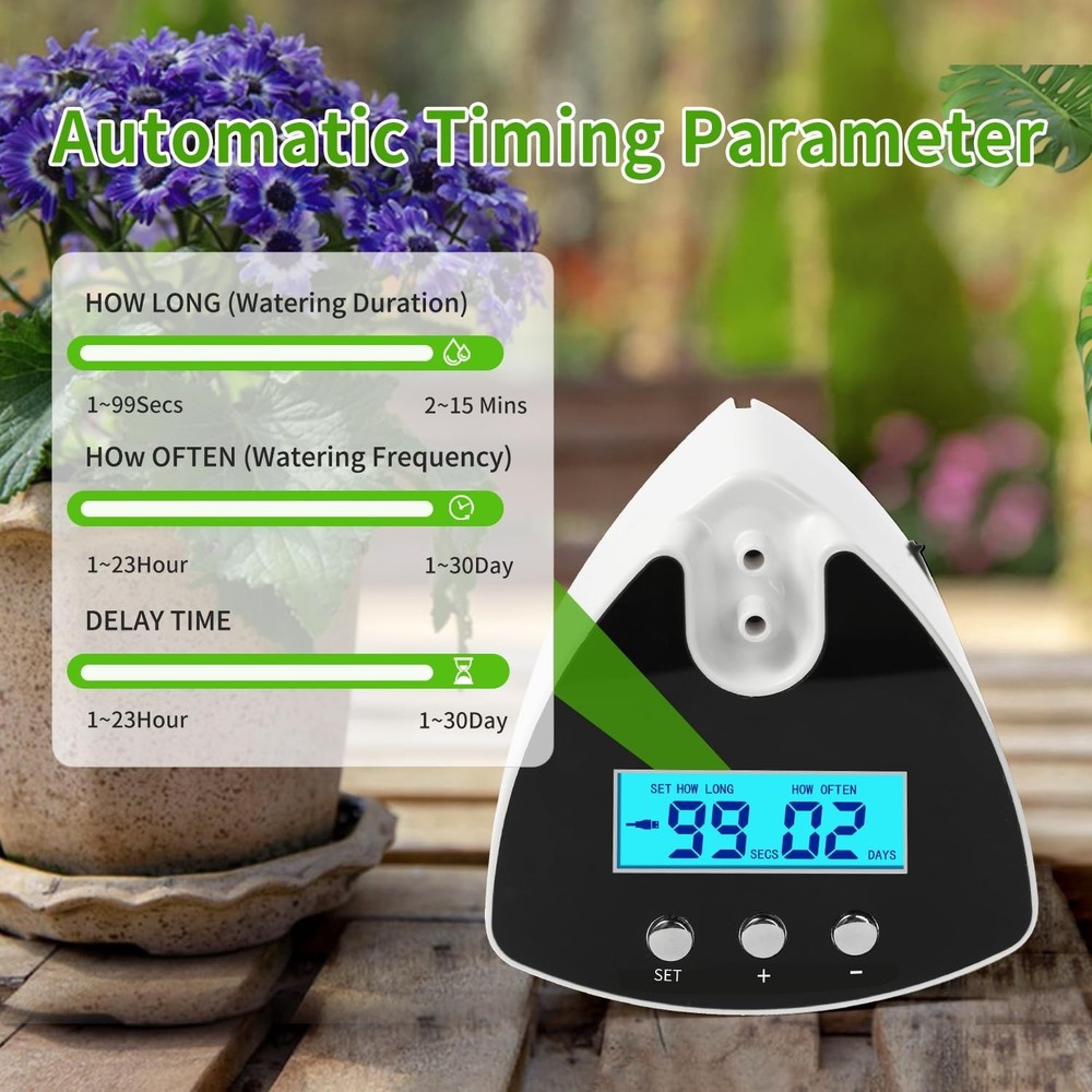 Automatic Plant Waterer Indoor | Drip Irrigation System with LED Display, Sel...