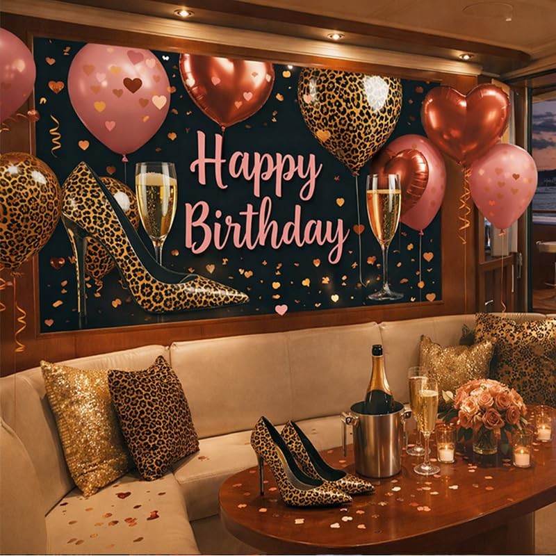 ActFirst Happy Birthday Backdrop, 71 x 43 inches, Polyester Material, Wall Decor