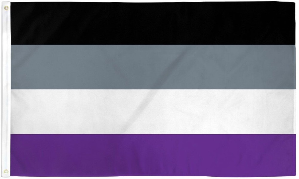 "Asexual" Polyester Double Sided High Quality 3 ft x 5 ft Flag