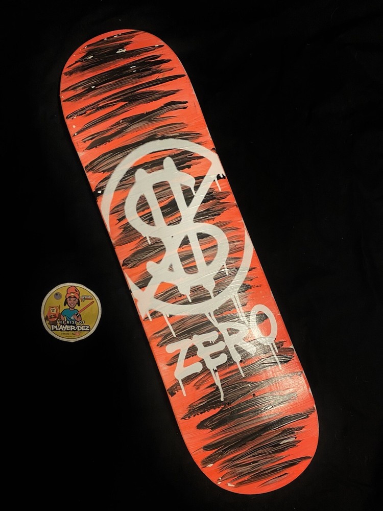 RARE Zero Hard Luck Skateboard Deck Jamie Thomas Hand Sprayed and Painted