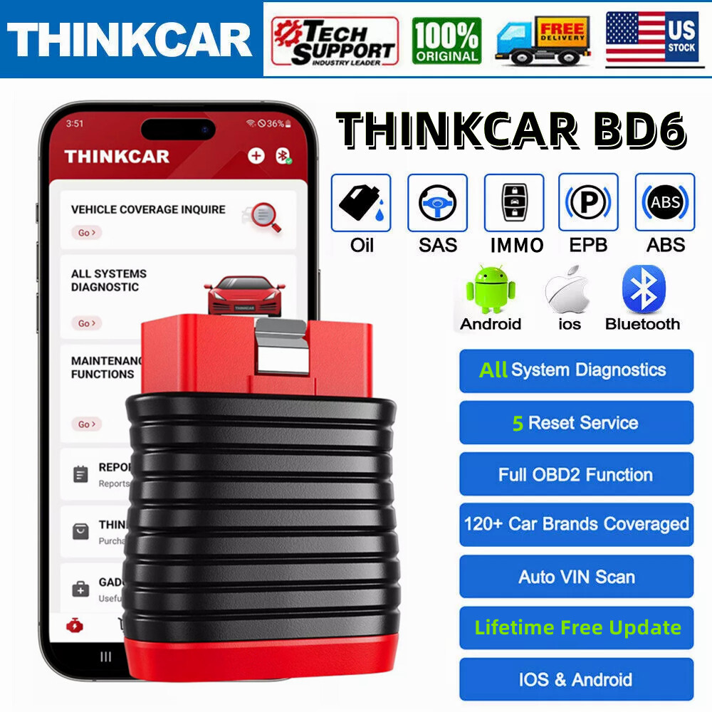 Thinkcar BD6 Free Update OBD2 Code Scanner Full Systems Diagnostic 5 Resets