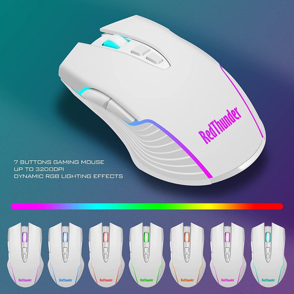 RedThunder K10 Wireless Gaming Keyboard and Mouse Combo, LED Backlit Rechargeabl