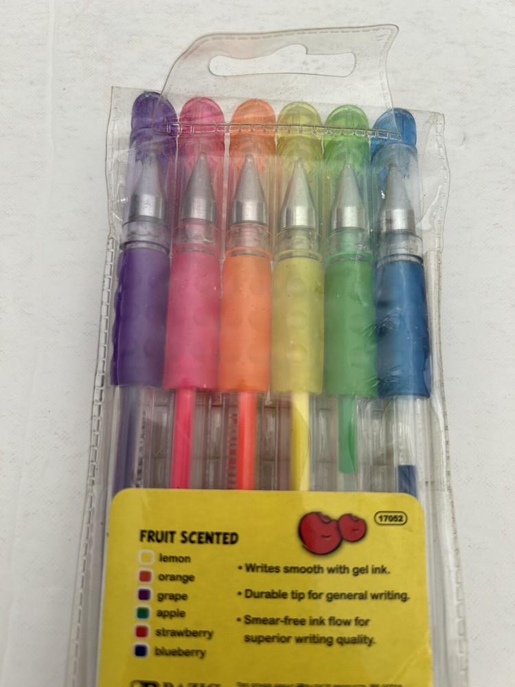 Bazic Fruit Scented Fluorescent Multicolor Gel Pens *Set of 6*