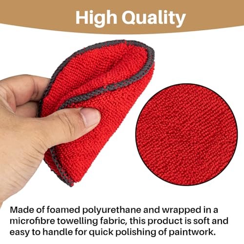 12 Pack Microfiber Foam Car Wax Applicator Pad - Foam Applicator Pads Red