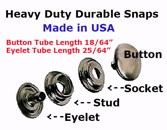 20 Sets - Antique Brass - LEATHER Canvas SNAP No TOOLS