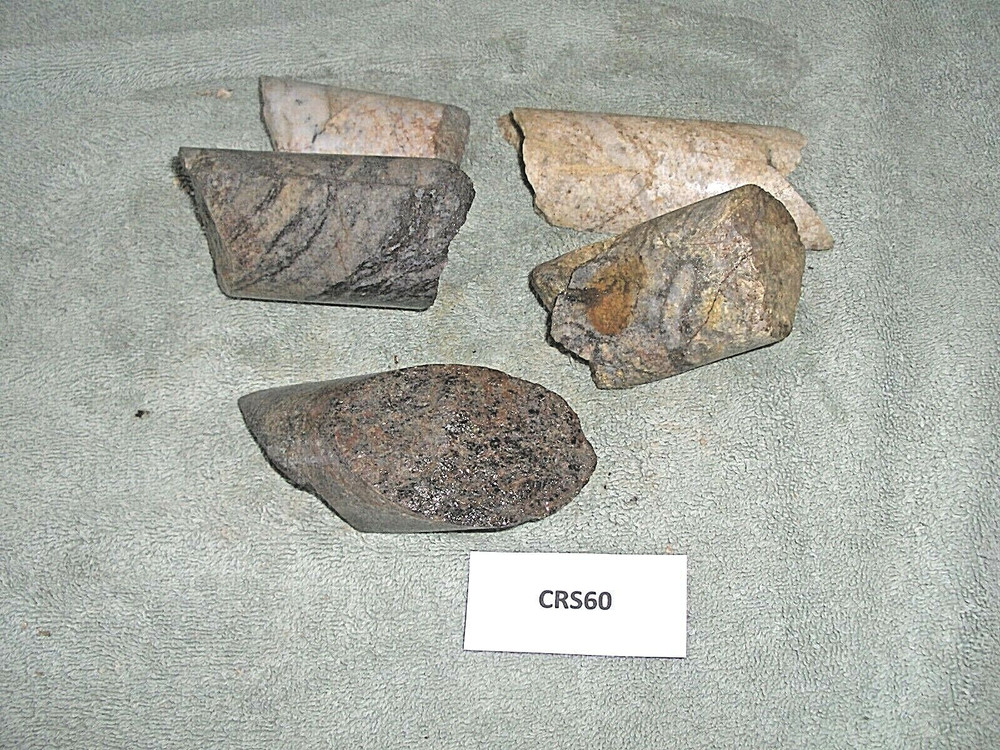 Split Core Samples From Alaska Gold Mine 5 Pieces Drill Core Samples CRS60