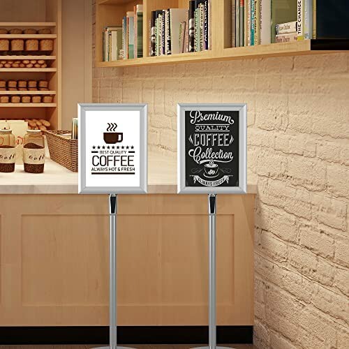 FLOOR STANDING MENU HOLDER SNAP FRAME POSTER CLIP 360 rotation